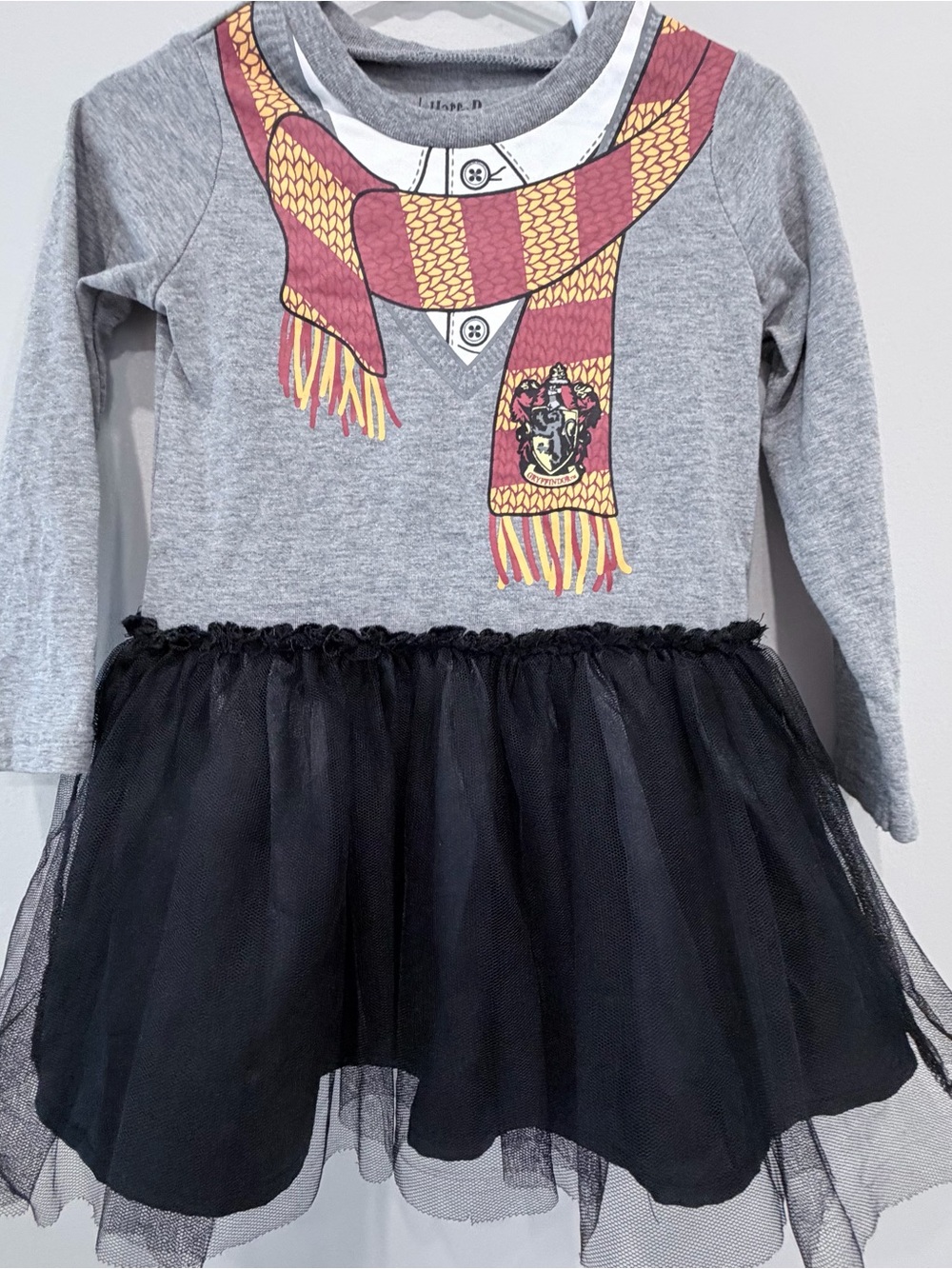 Harry Potter Tulle Kids Costume Dress with Maroon Scarf Print